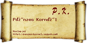 Pénzes Kornél névjegykártya