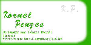 kornel penzes business card