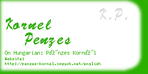 kornel penzes business card